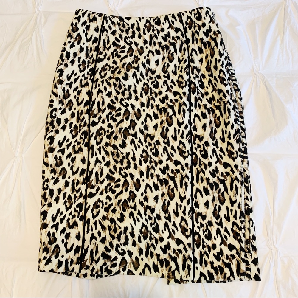 WHBM Leopard Print Pencil Skirt - Size 0